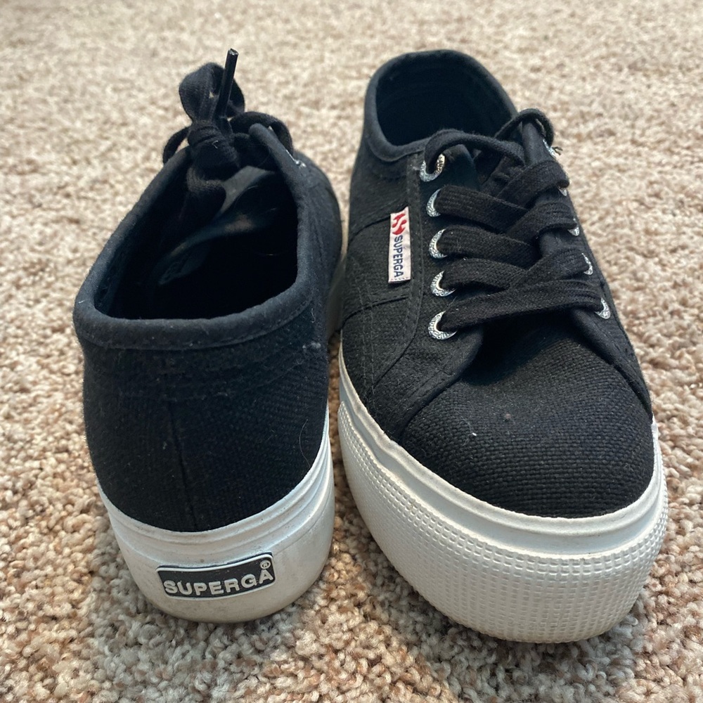 Superga 2740 Platform Sneakers. Black - Picture 4 of 7